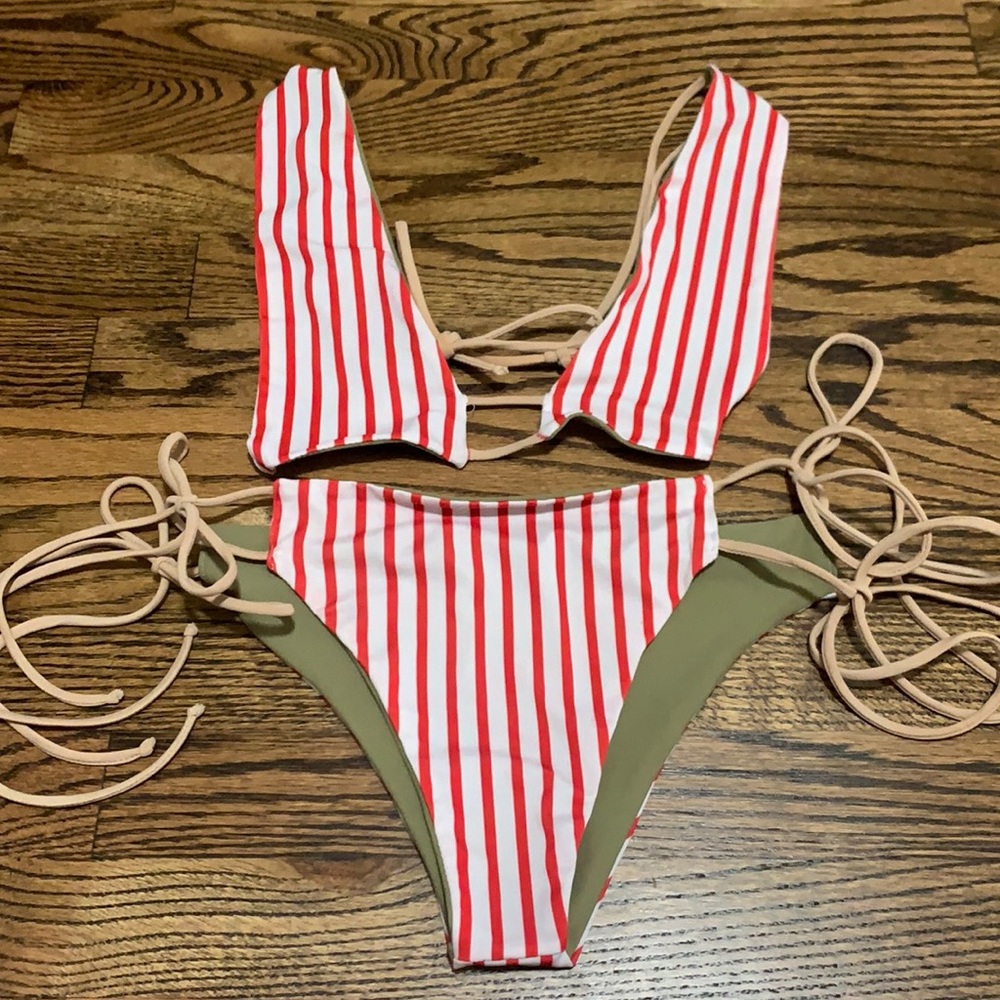 Red Stripe Bikini